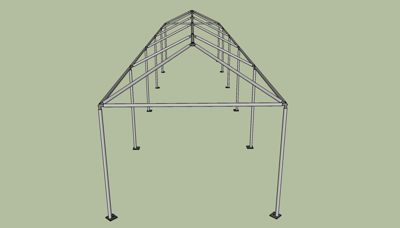10x50 frame tent side view